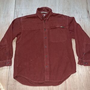Columbia River Lodge Ted Hunting Burgundy Shirt Men Sz Large Long Sleeve‎ Button
